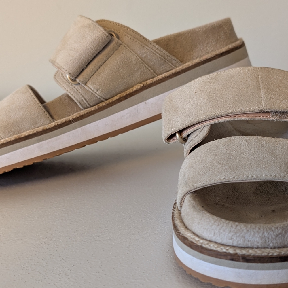 Beige Suede Slide Sandals - Cole Haan
